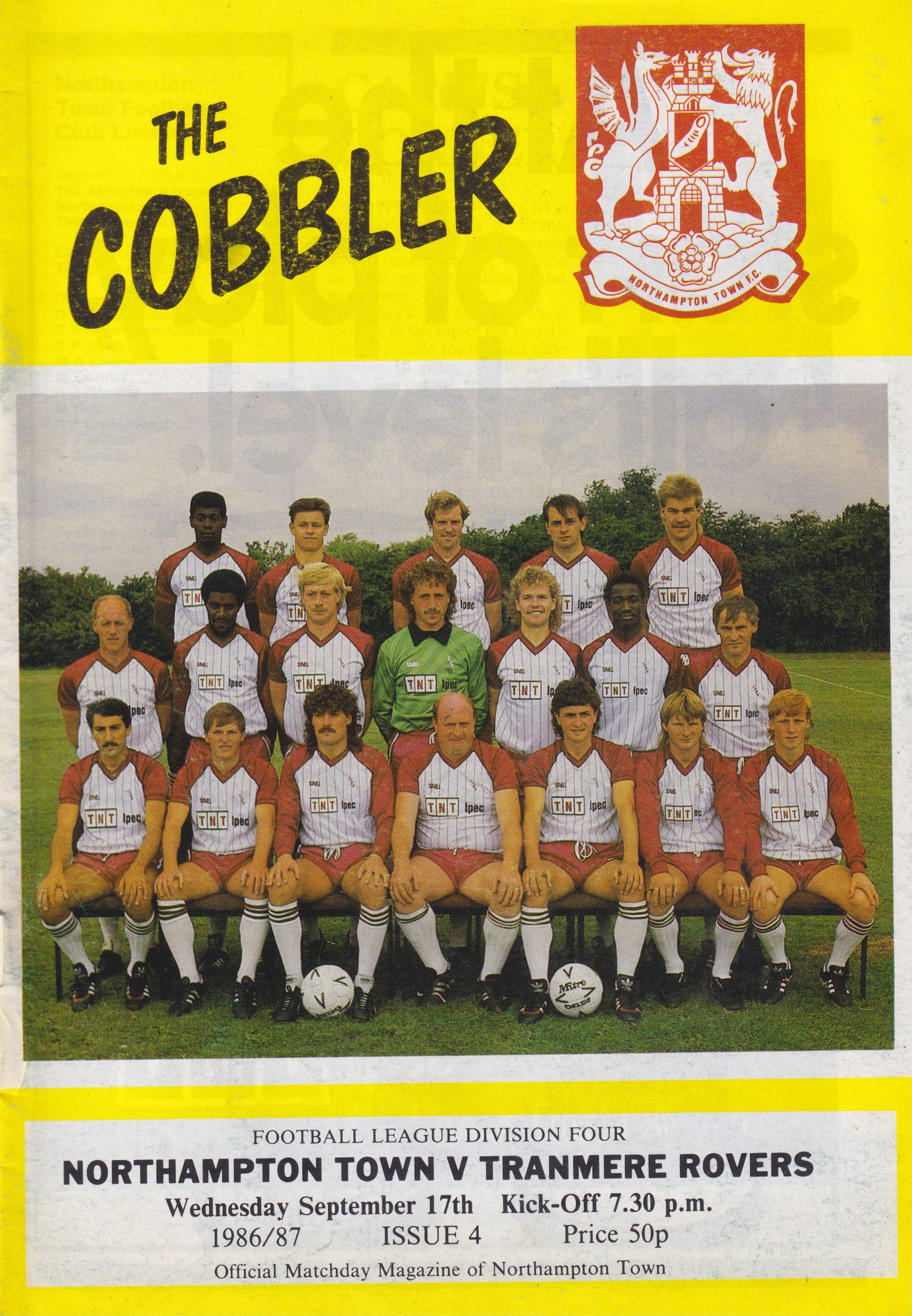 Northampton Town v Tranmere Rovers match programme